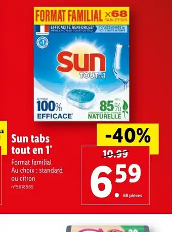Lidl Sun tabs tout en 1* offre