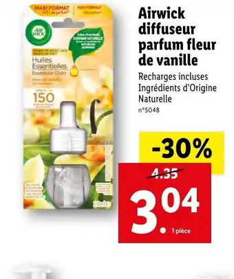 Lidl Airwick diffuseur parfum fleur de vanille offre