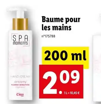 Lidl Baume pour les mains offre
