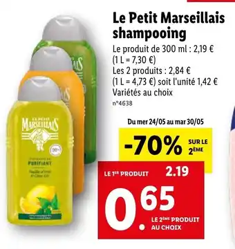 Lidl Le Petit Marseillais shampooing offre