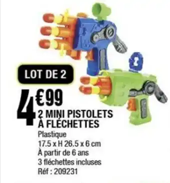 2 mini pistolets a flechettes