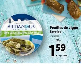 Lidl Feuilles de vigne. farcies offre