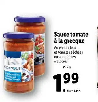 Lidl Sauce tomate à la grecque offre