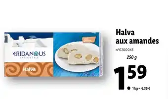 Lidl Halva aux amandes offre