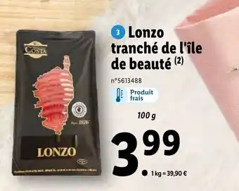 Lidl 3 Lonzo tranché de l'île de beauté (2) offre