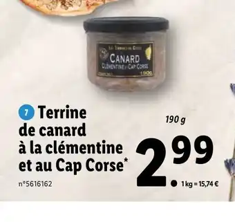 Lidl Terrine de canard à la clémentine et au Cap Corse* offre