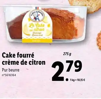 Lidl Cake fourré crème de citron offre