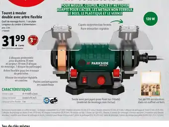 Touret à meuler double avec arbre flexible
