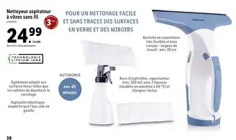 Lidl Nettoyeur aspirateur à vitres sans fil offre