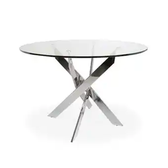 Rue du commerce Table ronde en verre et pied chromé sofia offre