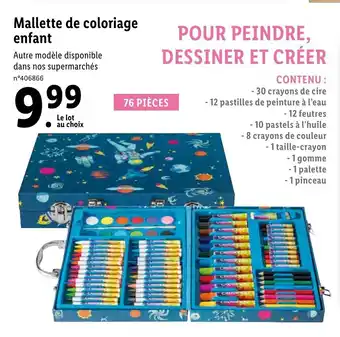 Lidl Mallette de coloriage enfant offre