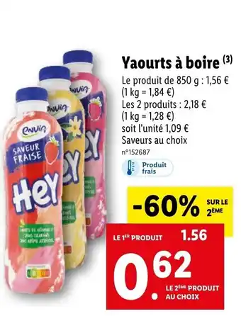 Lidl Yaourts à boire (³) offre