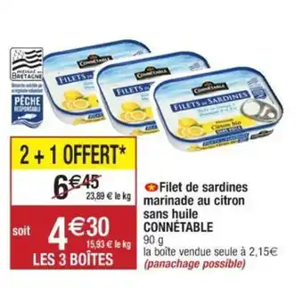 Cora x Carrefour Filet de sardines marinade au citron sans huile offre