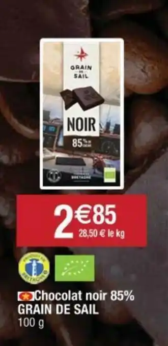 Chocolat noir 85% GRAIN DE SAIL 100 g
