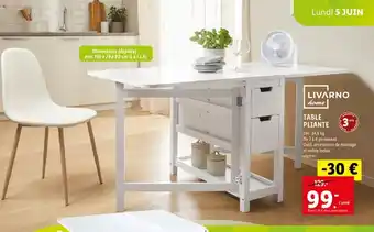 Lidl TABLE PLIANTE Env. 34,6 kg De 2 à 4 personnes offre