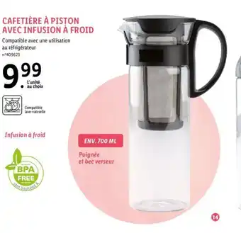 Lidl CAFETIÈRE À PISTON AVEC INFUSION À FROID offre