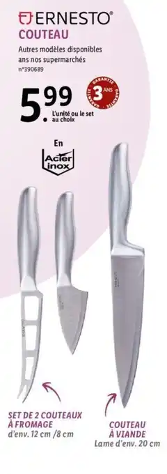 Lidl ERNESTOⓇ COUTEAU offre