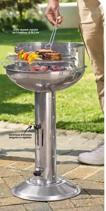 Lidl BARBECUE À COLONNE AU CHARBON DE BOIS Env. 40 x 68 x 40 cm (lxhxp) offre