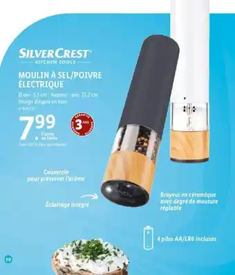 Lidl SILVERCRESTⓇ MOULIN À SEL/POIVRE ÉLECTRIQUE offre