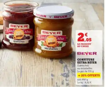 Super U BEYER CONFITURE EXTRA offre