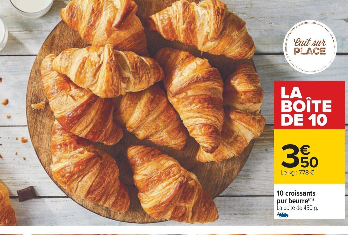 Carrefour 10 croissants pur beurre (m) offre