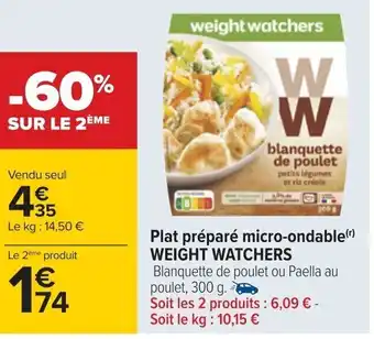 Plat préparé micro-ondable(r) WEIGHT WATCHERS