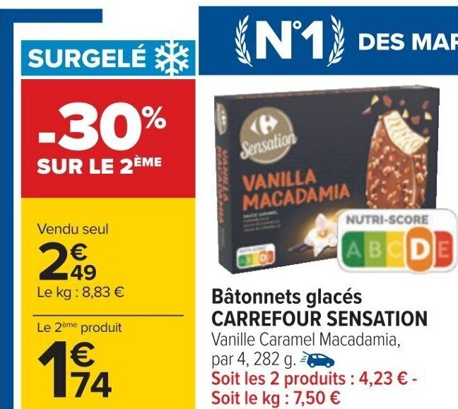 Promo glacés CARREFOUR SENSATION chez Carrefour