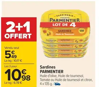 Carrefour Sardines PARMENTIER offre