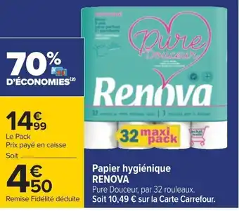 Carrefour Papier hygiénique RENOVA offre