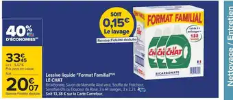 Carrefour Lessive liquide "Format Familial"(d) LE CHAT offre