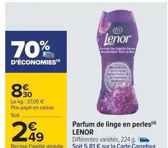 Carrefour Porfum De Linge En Perles lenor offre