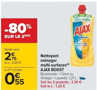 Carrefour Nettoyant ménager multi-surfaces(d) AJAX BOOST offre