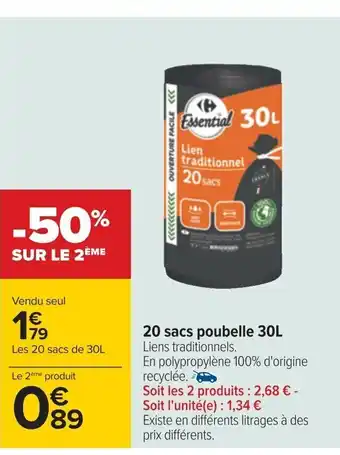 20 sacs poubelle 30L