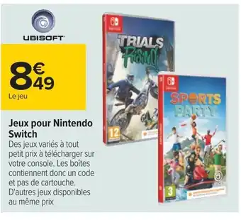 Carrefour Jeux pour Nintendo Switch offre