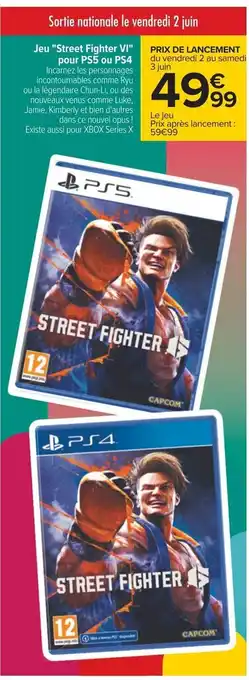 Carrefour Jeu "Street Fighter VI" pour PS5 ou PS4 offre