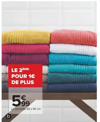 Carrefour La serviette 50 x 90 cm offre