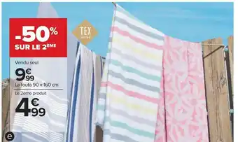 Carrefour Vendu seul La fouta 90 x 160 cm offre