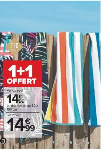 Carrefour Le drap de plage 80 x 160 cm offre