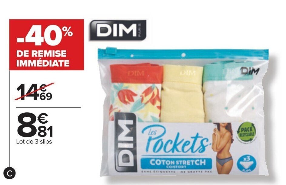 Promo Lot de 3 slips chez Carrefour