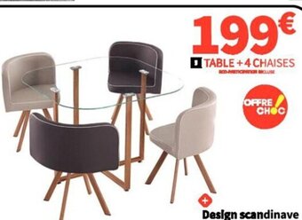 Conforama TABLE +4 CHAISES offre