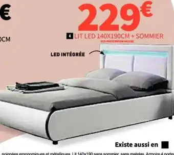 Conforama LIT LED 140X190CM + SOMMIER offre