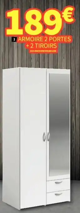 Conforama ARMOIRE 2 PORTES +2 TIROIRS offre