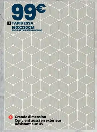 Conforama 3 TAPIS ESSA 160X230CM ECO-PARTICIPATION INCLUSE offre