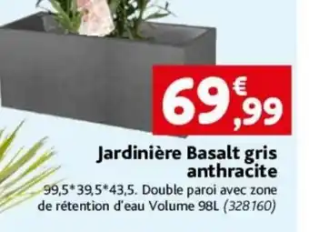 Point Vert Jardinière Basalt gris anthracite offre