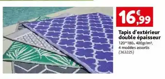 Point Vert Tapis d'extérieur double épaisseur 120*180. 400gr/m², 4 modèles assortis (363225) offre