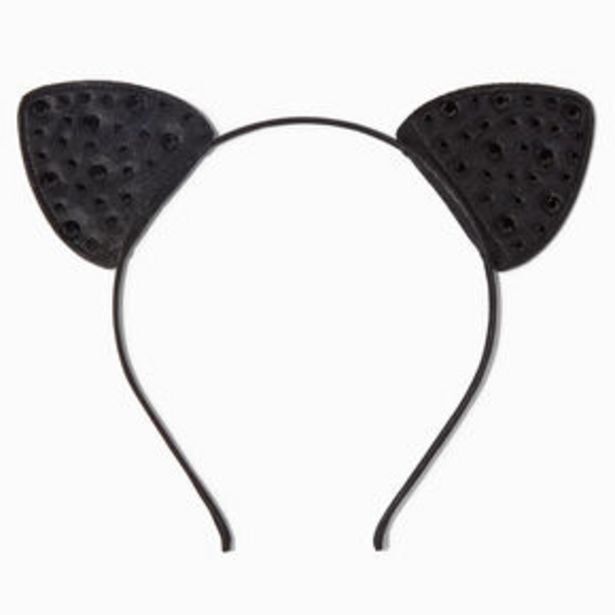 Claire's Serre-tête oreilles d’animal noir décoré offre