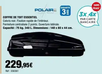 Autobacs Coffre de toit essentiel offre