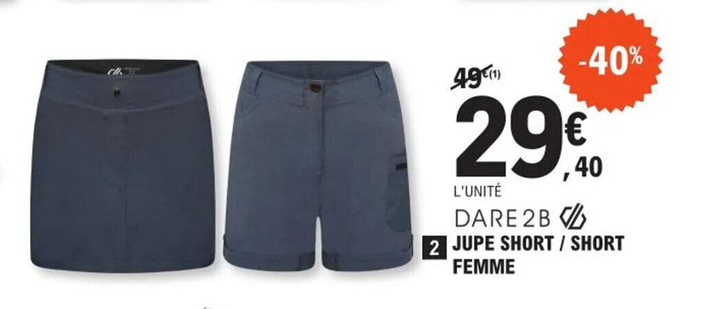 Promo JUPE SHORT SHORT FEMME chez E.Leclerc Sport