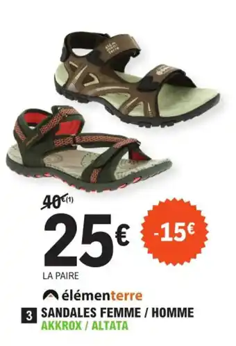 E.Leclerc Sport SANDALES FEMME / HOMME AKKROX / ALTATA offre