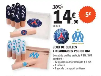 JEUX DE QUILLES FINLANDAISES PSG OU OM
